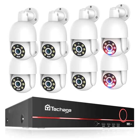 8MP Outdoor PoE Camera System White – Techage.com