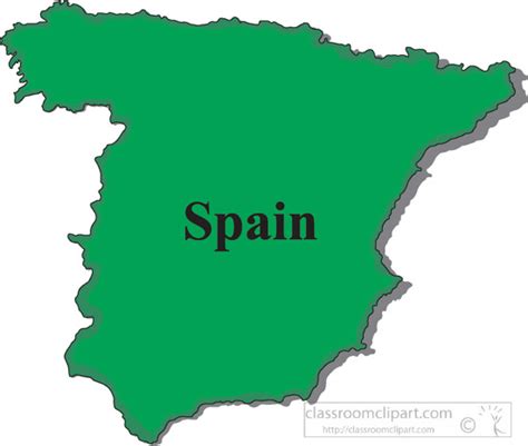 Country Maps Clipart Photo Image - spain-map-clipart-1005 - Classroom Clipart
