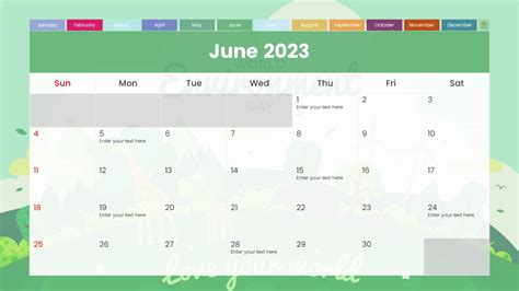 2023 Interactive Calendar PowerPoint Template