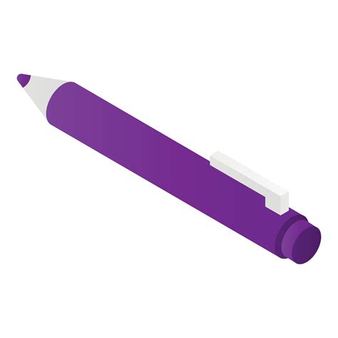 Purple pen icon, isometric style 15673896 Vector Art at Vecteezy