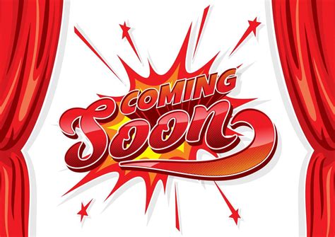 Coming soon cartoon poster with red curtains 22989046 Vector Art at ...