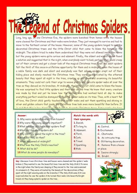 Legend Of The Christmas Spider Printable - Printable Word Searches