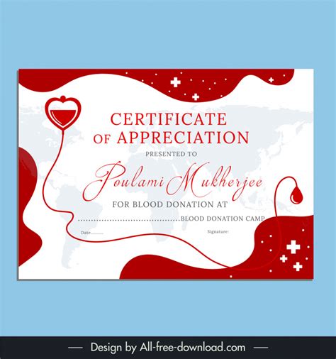 Blood donation certificate vectors free download new collection