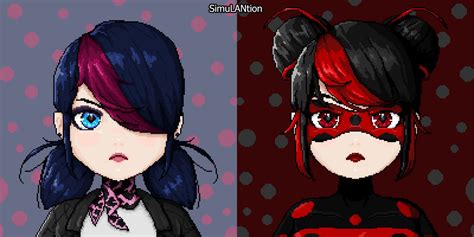 Paris special Marinette and Shadybug pixel fanart by SimuLANtion on DeviantArt