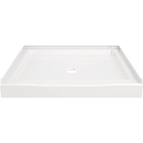 Delta Classic 500 36 in. L x 36 in. W Alcove Shower Pan Base with Center Drain in High Glo ...