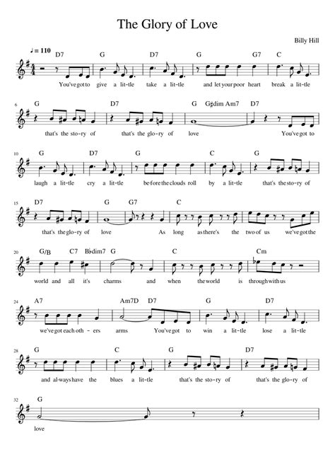 The Glory of Love Sheet music for Piano (Solo) Easy | Musescore.com