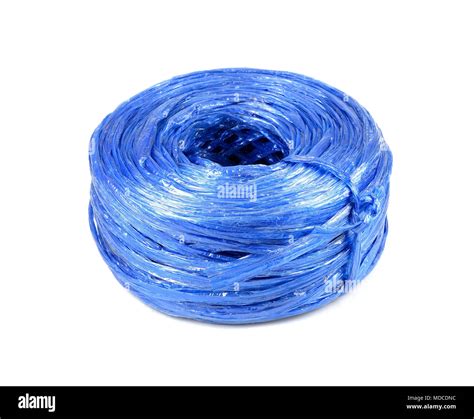 blue plastic rope isolated on white background.Plastic string isolated Stock Photo - Alamy