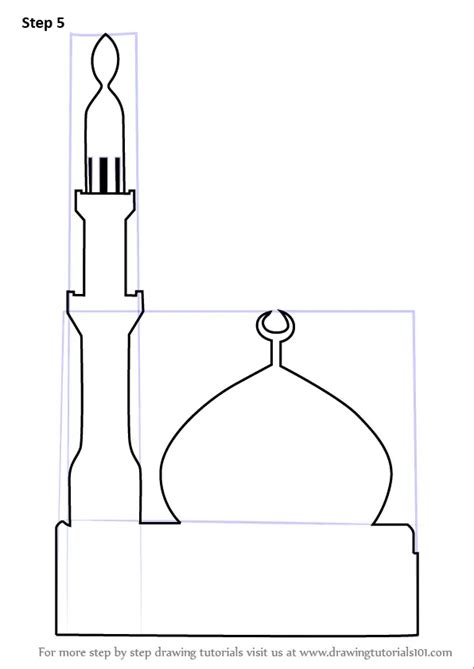 How to Draw a Simple Mosque (Islam) Step by Step