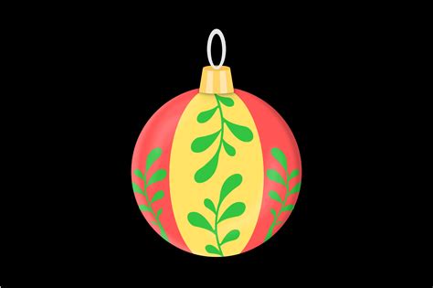Christmas Red Green Leaves Pattern Ball Graphic by sailingshipstudio · Creative Fabrica