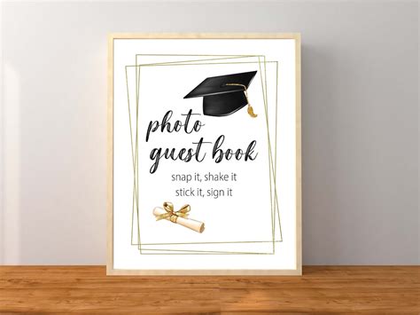 Graduation Photo Guest Book Sign, Photo Booth Sign, Graduation Party Decorations, Photo Station ...