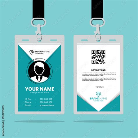 Clean and Simple ID Card Design Template. Simple Business ID Card Design Template, Clean and ...