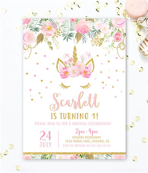 Unicorn Birthday Invitation – Merryelle Design