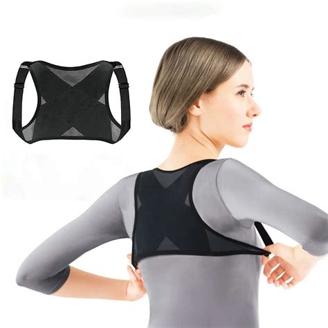 Adjustable Posture Corrector Brace Net Breathable Back Spine Support Belt Humpback Shoulder ...