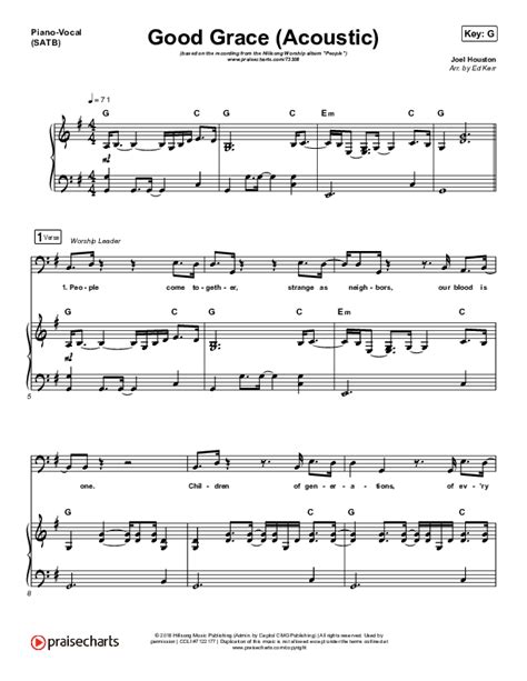 Good Grace (Acoustic) Sheet Music PDF (Hillsong UNITED) - PraiseCharts