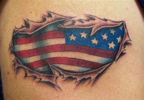 3D American Flag Tattoo On The Arm For Male