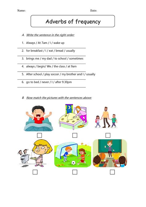 Adverbs of Frequency Worksheet | ️ ️ ️ ITTT