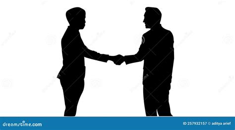 Silhouette Two Men Shaking Hands Stock Illustration - Illustration of ...