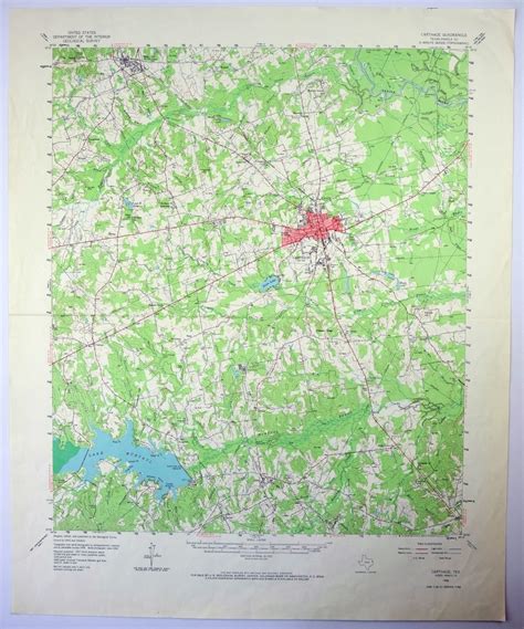 Carthage Texas Vintage Original USGS Topo Map 1958 Beckville | Etsy