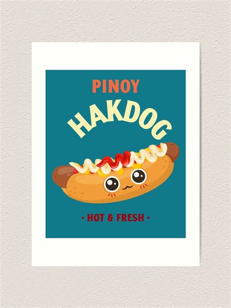 "Pinoy Hakdog Tshirt Tee Shirt Hotdog Fast Food Cute Funny Kawaii Graphic Cartoony Design for ...