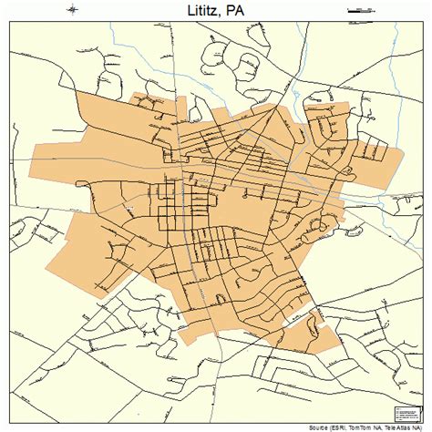 Lititz Pennsylvania Street Map 4243816