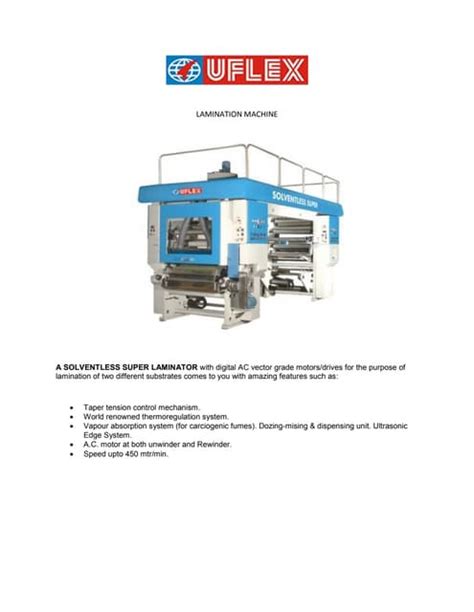 Lamination machine | PDF