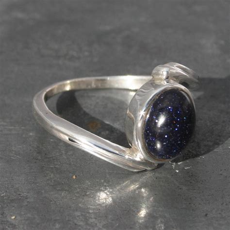 Blue Goldstone Ring | Lumina Jewellery