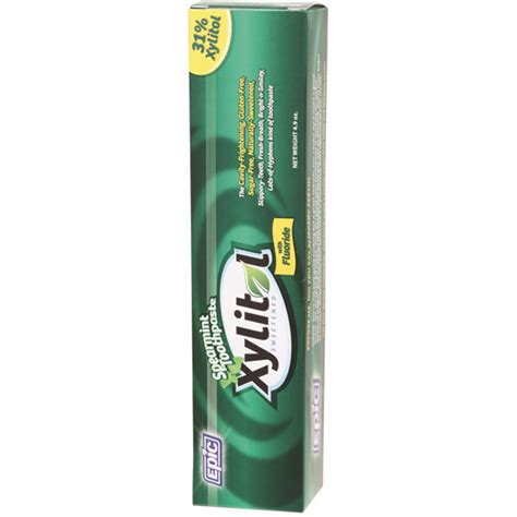 Epic Xylitol Toothpaste Spearmint with Fluoride 4.9oz - Vegan Co