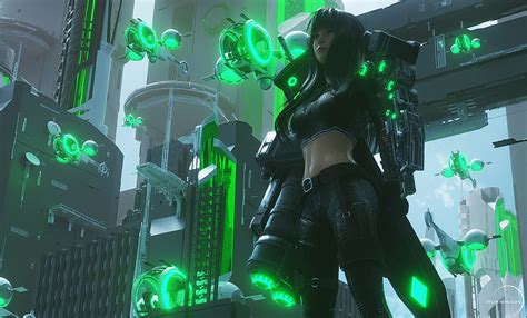 HD wallpaper: Sci Fi, Cyberpunk, Girl, Weapon, Woman | Wallpaper Flare