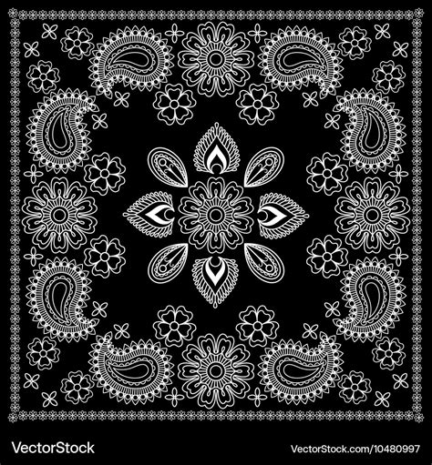 Bandana Pattern Vector Black And White