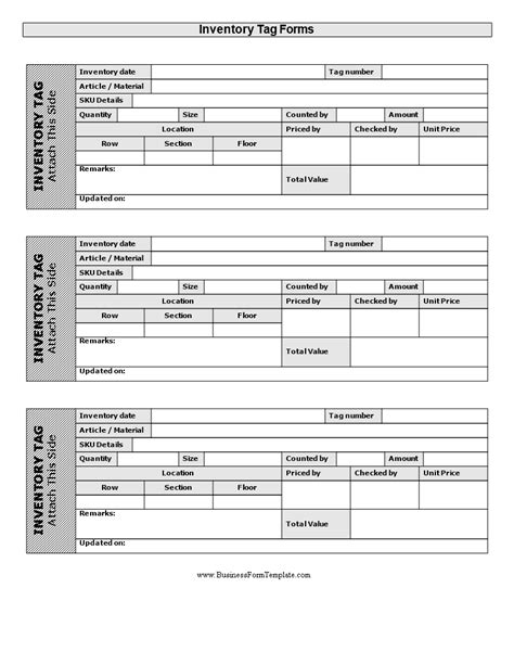 Inventory Tag Templates | Free Printable Templates