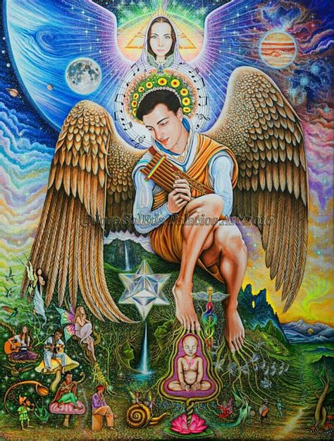 Archangel Sandalphon 11x14 print on canvas by Jose SolEda.