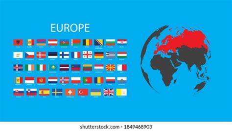 Illustrated Country Flags Continent Europe Stock Vector (Royalty Free ...