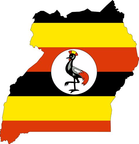 Uganda Flag Map Large Map - Uganda Flag Map, HD Png Download, png download, transparent png ...