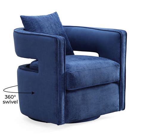 Kennedy Navy Swivel Chair - TOV Furniture