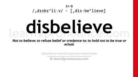 Pronunciation of Disbelieve | Definition of Disbelieve - YouTube