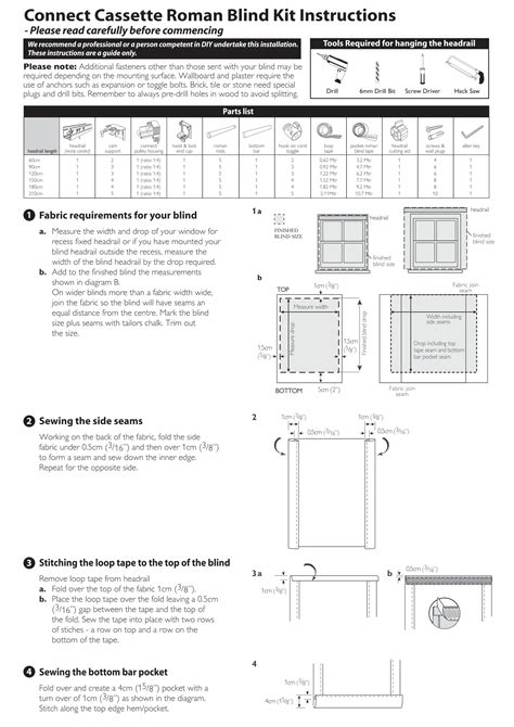 Connect roman blind fitting instructions