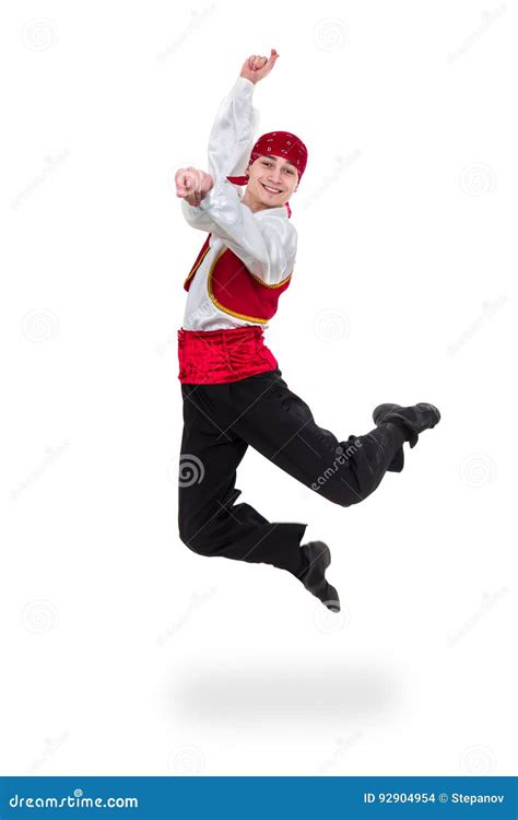 Dancing Man Wearing a Toreador Costume Jumping. Isolated on White in ...