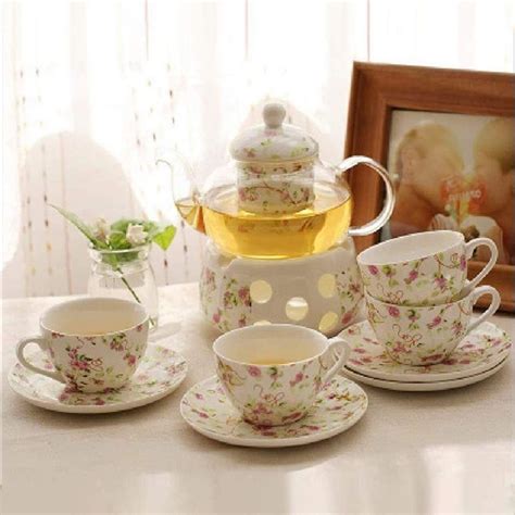 Floral Porcelain Ceramics Tea Set