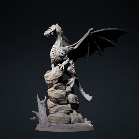 3D Printable Baby black dragon by clynche art