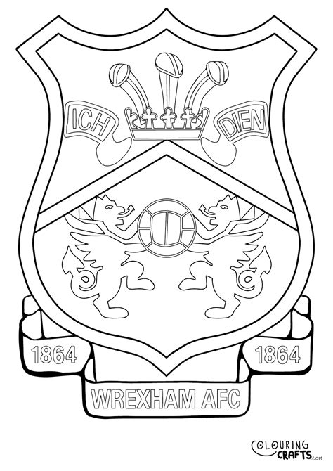 Wrexham AFC Badge Printable Colouring Page - Colouring Crafts