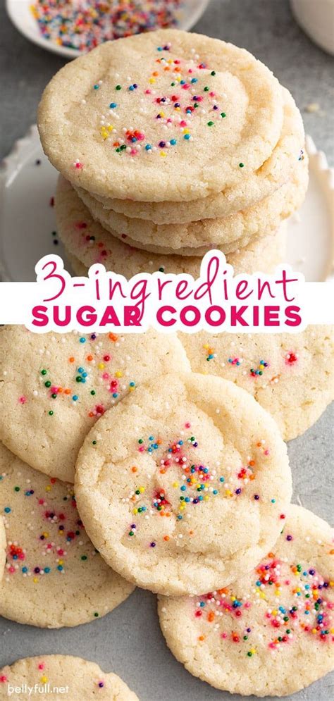 Quick and easy sugar cookies made with only 3 pantry ingredients and no egg! So simple and foo ...