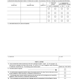 DA Form 5811. Certificate - Lost or Damaged Class 5 Ammunition Items ...