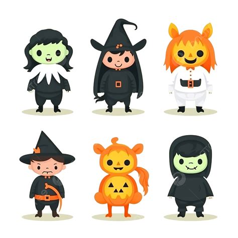 Lovely Halloween Character Collection With Flat Design, Halloween Characters, Halloween Pumpkin ...