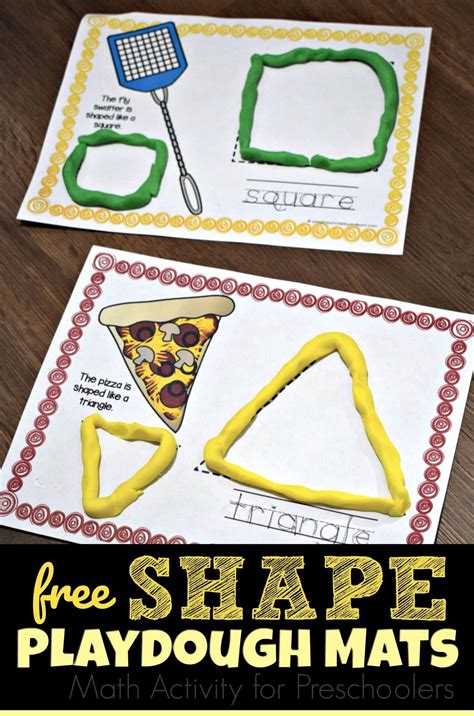 FREE Shape Playdough Mats are a fun, hands on math activity for ...