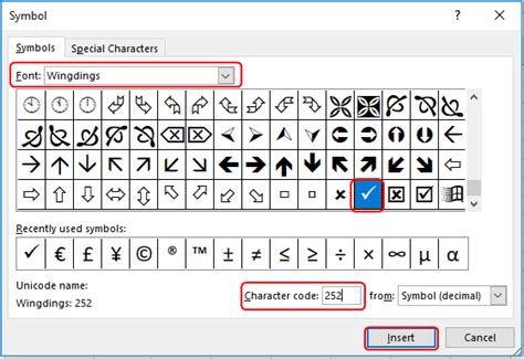 Does excel symbols have check mark - securehohpa