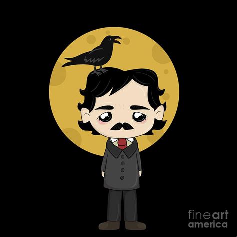 Cute Edgar Allan Poe Digital Art by Valentina Hramov