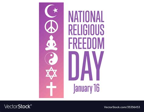 National religious freedom day january Royalty Free Vector