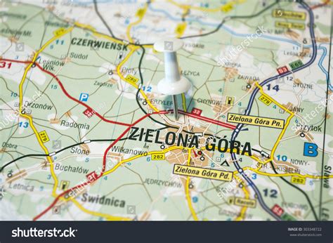 Polish Map Marked Zielona Gora City Stock Photo 303348722 | Shutterstock