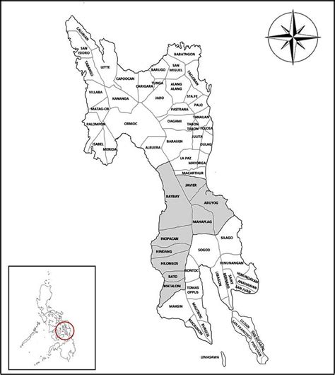 The Map of Leyte and the Adjacent Municipalities of the Fifth District ...