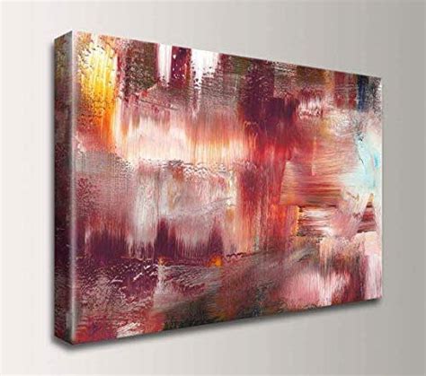 Amazon.com: Maroon Abstract Painting - Canvas Artwork Print -"Elation" : Handmade Products